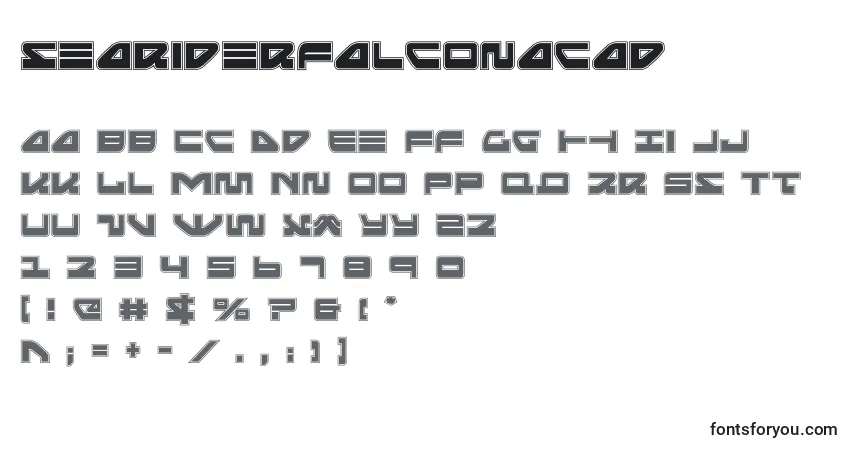 Шрифт Seariderfalconacad (139876) – алфавит, цифры, специальные символы