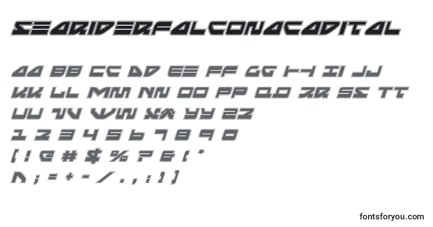 A fonte Seariderfalconacadital (139877) – alfabeto, números, caracteres especiais
