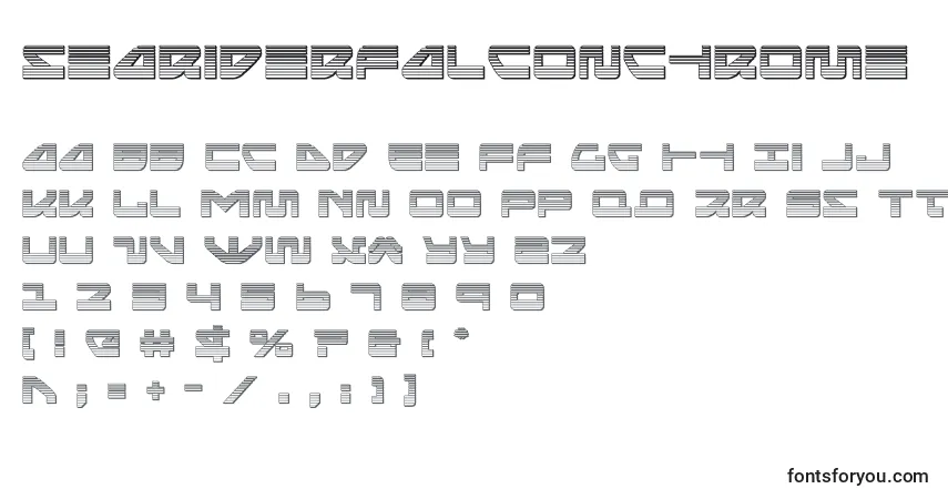 Schriftart Seariderfalconchrome (139878) – Alphabet, Zahlen, spezielle Symbole
