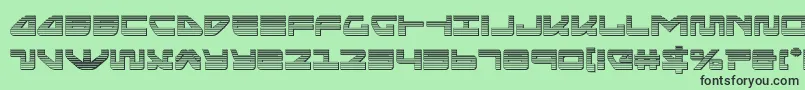 Шрифт seariderfalconchrome – чёрные шрифты на зелёном фоне
