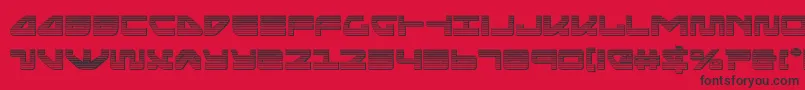 Шрифт seariderfalconchrome – чёрные шрифты на красном фоне
