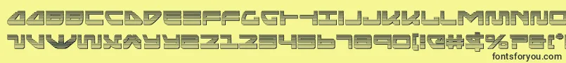 Шрифт seariderfalconchrome – чёрные шрифты на жёлтом фоне