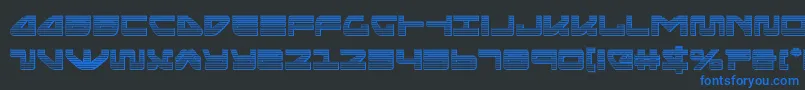 seariderfalconchrome-Schriftart – Blaue Schriften auf schwarzem Hintergrund