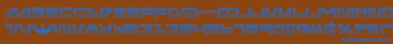 フォントseariderfalconchrome – 茶色の背景に青い文字