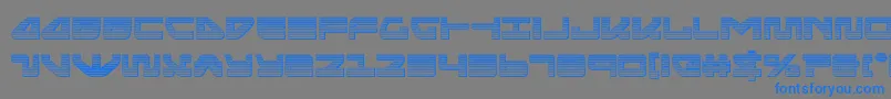 フォントseariderfalconchrome – 灰色の背景に青い文字