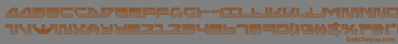 フォントseariderfalconchrome – 茶色の文字が灰色の背景にあります。