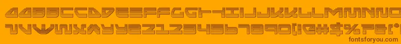 フォントseariderfalconchrome – オレンジの背景に茶色のフォント