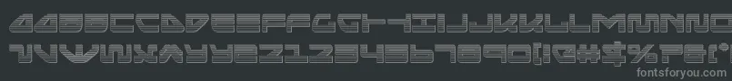 seariderfalconchrome-fontti – harmaat kirjasimet mustalla taustalla