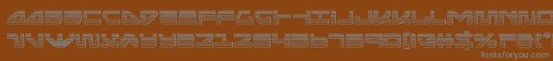 seariderfalconchrome-Schriftart – Graue Schriften auf braunem Hintergrund