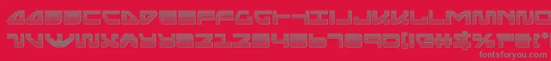 フォントseariderfalconchrome – 赤い背景に灰色の文字