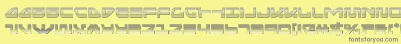 seariderfalconchrome-Schriftart – Graue Schriften auf gelbem Hintergrund