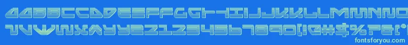 seariderfalconchrome-fontti – vihreät fontit sinisellä taustalla