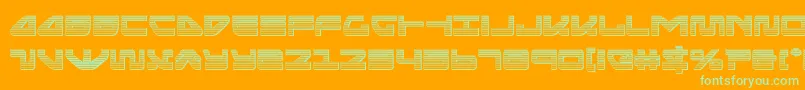 Шрифт seariderfalconchrome – зелёные шрифты на оранжевом фоне
