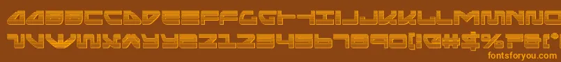 seariderfalconchrome-Schriftart – Orangefarbene Schriften auf braunem Hintergrund