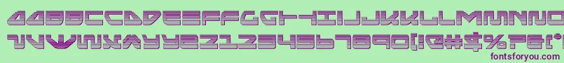 フォントseariderfalconchrome – 緑の背景に紫のフォント