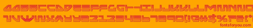 フォントseariderfalconchrome – オレンジの背景に赤い文字