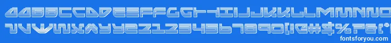 Шрифт seariderfalconchrome – белые шрифты на синем фоне