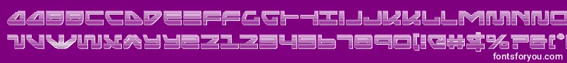 seariderfalconchrome-Schriftart – Weiße Schriften auf violettem Hintergrund