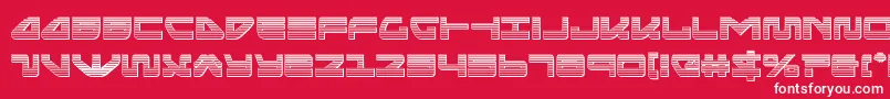 seariderfalconchrome-Schriftart – Weiße Schriften auf rotem Hintergrund