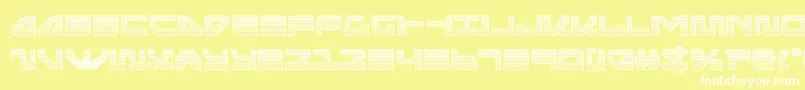 Шрифт seariderfalconchrome – белые шрифты на жёлтом фоне