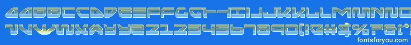 Шрифт seariderfalconchrome – жёлтые шрифты на синем фоне