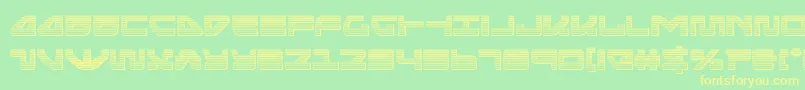 seariderfalconchrome-Schriftart – Gelbe Schriften auf grünem Hintergrund