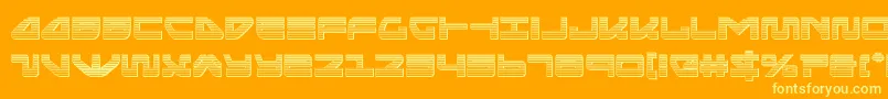 Шрифт seariderfalconchrome – жёлтые шрифты на оранжевом фоне