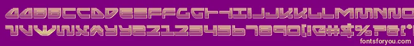 フォントseariderfalconchrome – 紫の背景に黄色のフォント