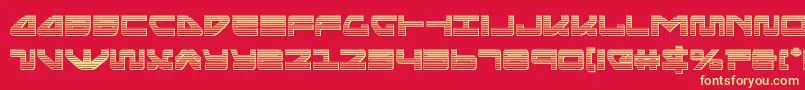 Шрифт seariderfalconchrome – жёлтые шрифты на красном фоне