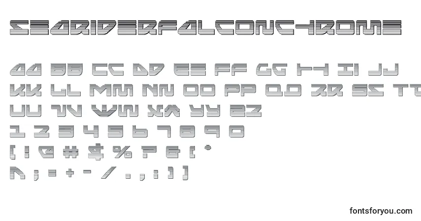 A fonte Seariderfalconchrome (139879) – alfabeto, números, caracteres especiais