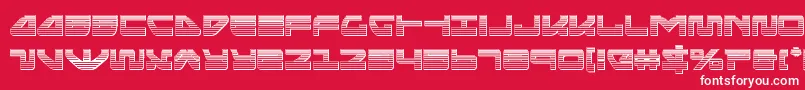 seariderfalconchrome-Schriftart – Weiße Schriften auf rotem Hintergrund