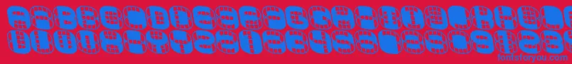 フォントPhonie – 赤い背景に青い文字