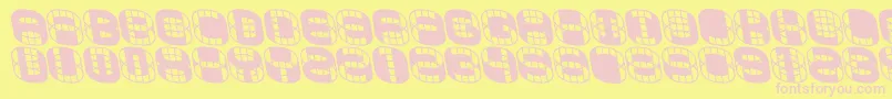Phonie-fontti – vaaleanpunaiset fontit keltaisella taustalla