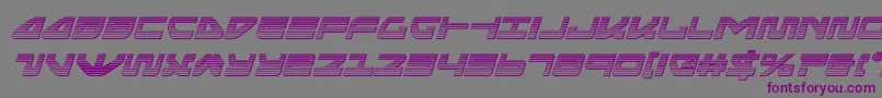 フォントseariderfalconchromeital – 紫色のフォント、灰色の背景