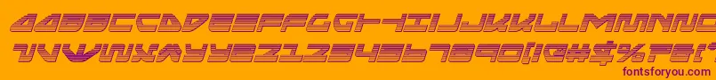 フォントseariderfalconchromeital – オレンジの背景に紫のフォント