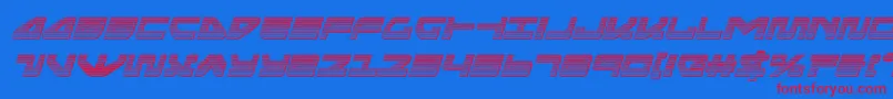 フォントseariderfalconchromeital – 赤い文字の青い背景