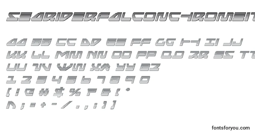 Шрифт Seariderfalconchromeital (139881) – алфавит, цифры, специальные символы