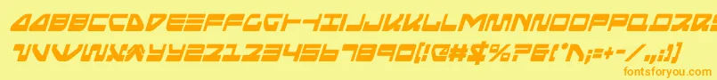フォントseariderfalconcondital – オレンジの文字が黄色の背景にあります。