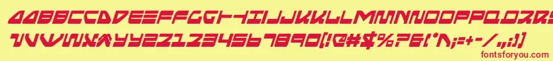 seariderfalconcondital-Schriftart – Rote Schriften auf gelbem Hintergrund