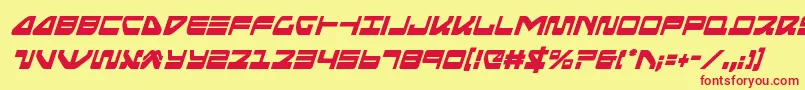 seariderfalconcondital-Schriftart – Rote Schriften auf gelbem Hintergrund