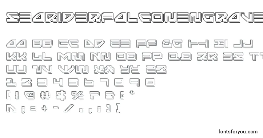 Schriftart Seariderfalconengrave (139885) – Alphabet, Zahlen, spezielle Symbole