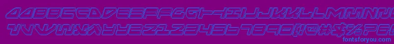 Czcionka seariderfalconengraveital – niebieskie czcionki na fioletowym tle