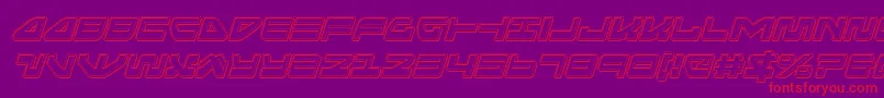 seariderfalconengraveital Font – Red Fonts on Purple Background