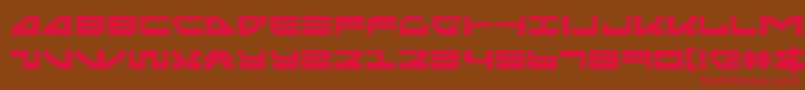 フォントseariderfalconexpand – 赤い文字が茶色の背景にあります。