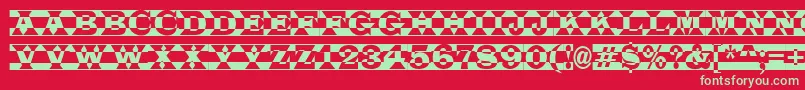 フォントLatino7 – 赤い背景に緑の文字