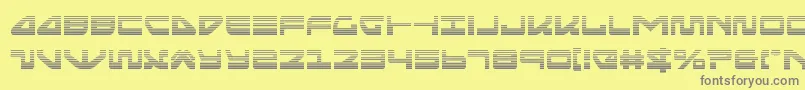 seariderfalcongrad-fontti – harmaat kirjasimet keltaisella taustalla