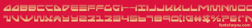 seariderfalcongrad-Schriftart – Gelbe Schriften auf rotem Hintergrund