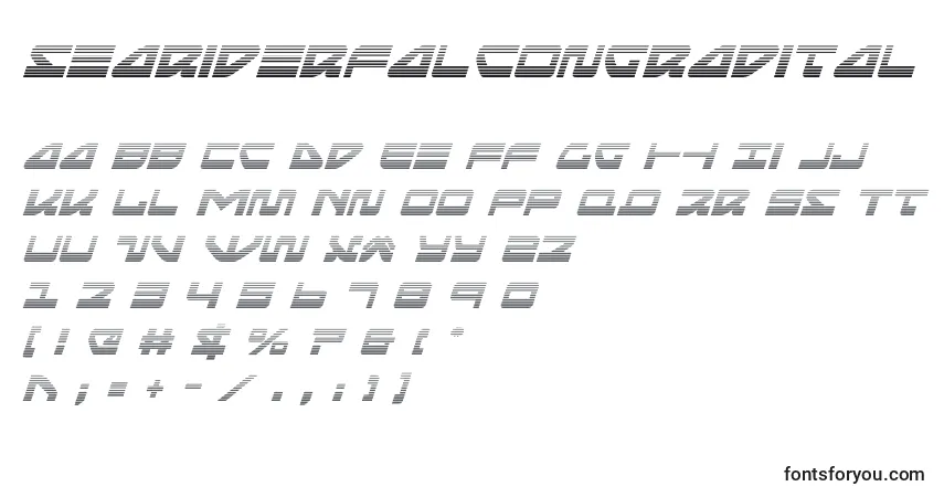 A fonte Seariderfalcongradital (139894) – alfabeto, números, caracteres especiais