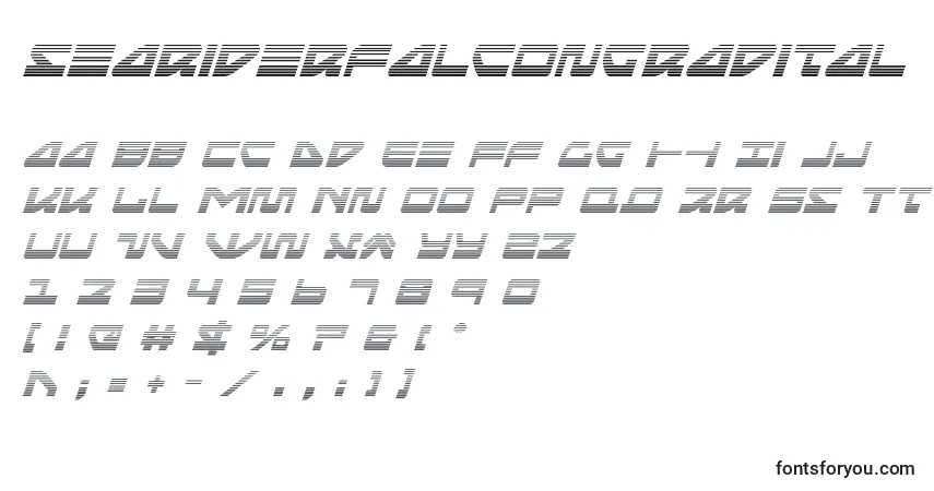 Schriftart Seariderfalcongradital (139895) – Alphabet, Zahlen, spezielle Symbole