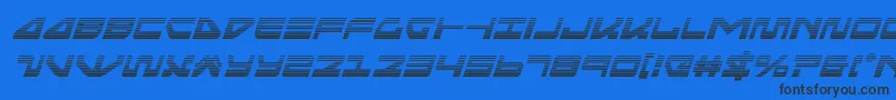 Шрифт seariderfalcongradital – чёрные шрифты на синем фоне